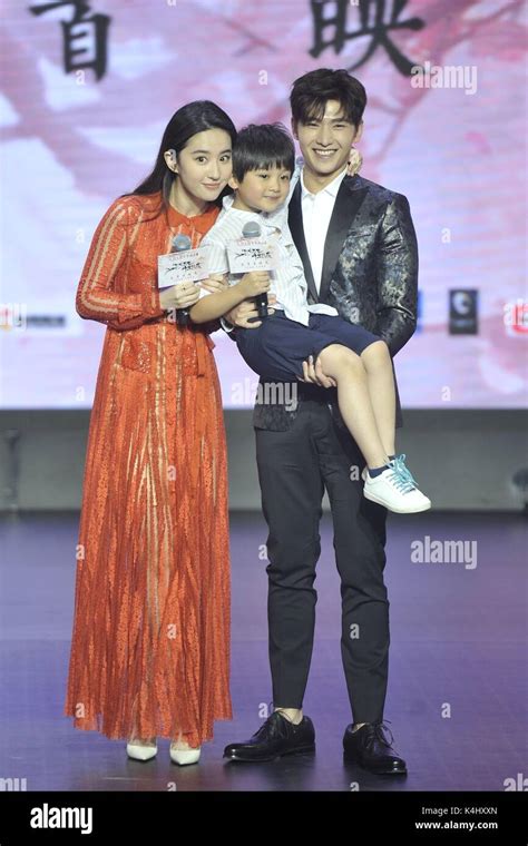 Chinese actress Liu Yifei, left, and actor Yang Yang, right, attend a ...