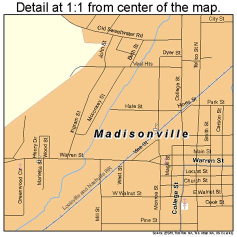 Madisonville Tennessee Street Map 4745320