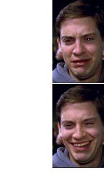 tobey maguire crying and smiling Memes - Imgflip