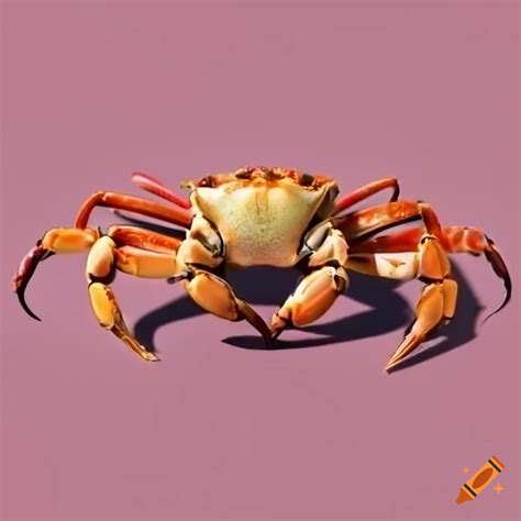 Patterned crab on the beach on Craiyon