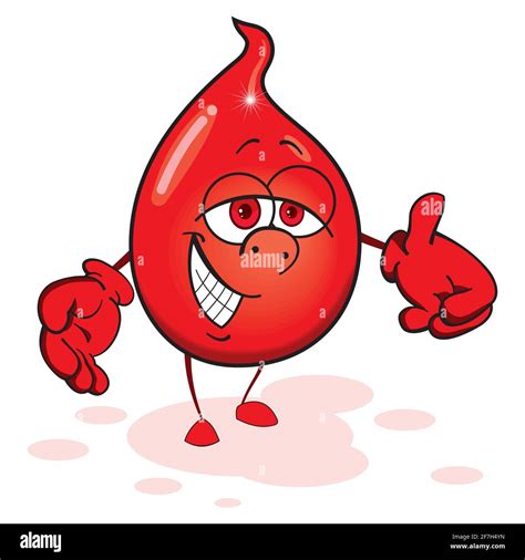 Blood drop. Cartoon mascot character. Cute character a drop of blood. Blood donor day character ...