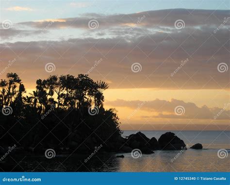 Sunset in Madagascar stock photo. Image of calm, palm - 12745340