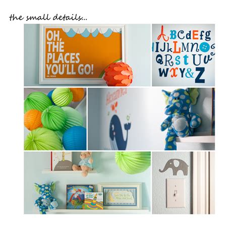 Orange, Green & Blue finished nursery | Baby boy nurseries, Nursery ...