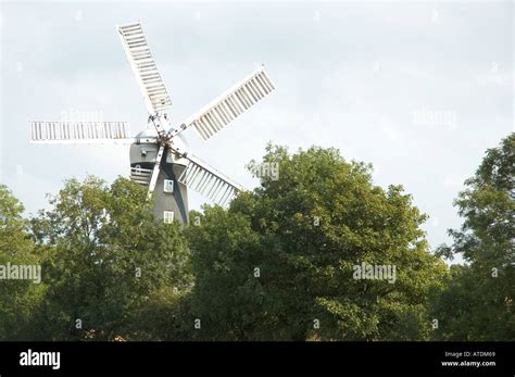 Five sailed windmill Alford Lincolnshire Wolds England UK Stock Photo ...