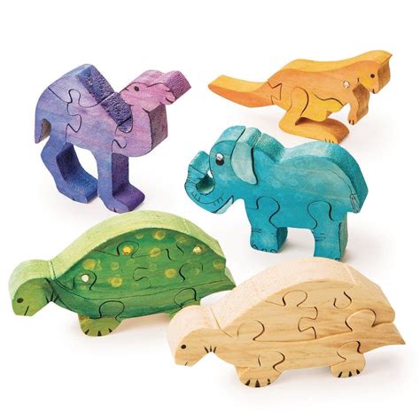 S&S Worldwide® Unfinished Wooden Safari Animal Puzzles, 12ct. | Michaels