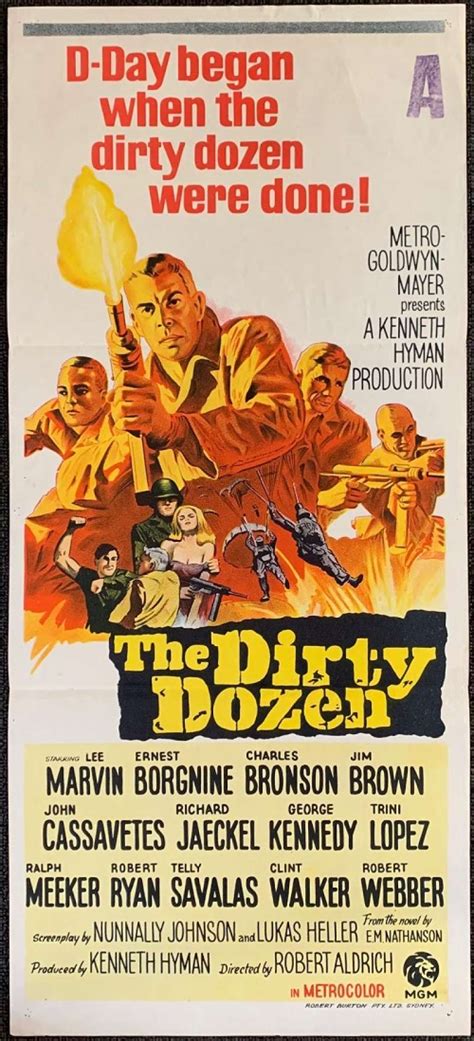 All About Movies - The Dirty Dozen Poster Original Daybill 1967 Lee Marvin Ernest Borgnine Prisoners