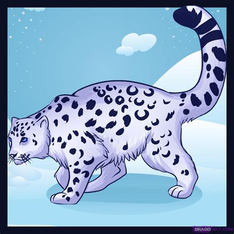 How to Draw a Snow Leopard, Step by Step, Arctic Animals, Animals, FREE ...