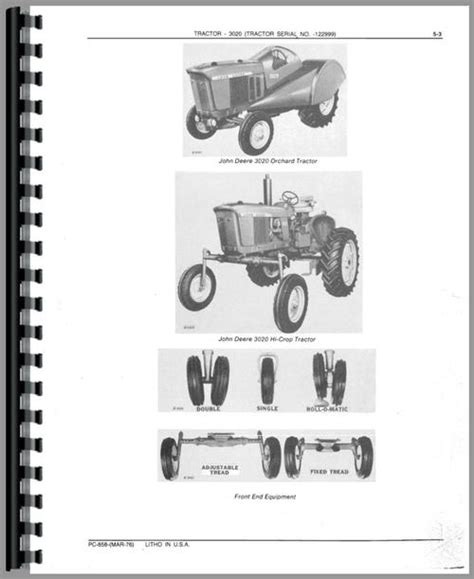 John Deere 3020 Tractor Parts Manual