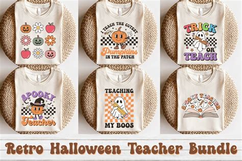 Retro Halloween Teacher Bundle | Halloween Quote SVG PNG