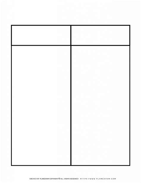 Printable Blank 2 Column Chart Template