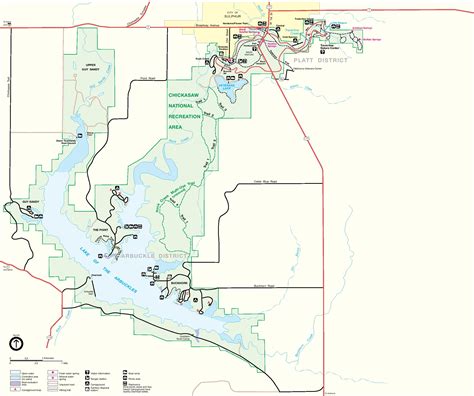 Park Map of Chickasaw National Recreation Area - Full size | Gifex