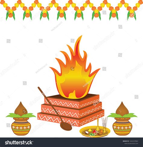 Attractive Design Havan Kund Kalash Pooja Stock Vector (Royalty Free) 1422237863 | Shutterstock ...