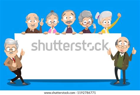 Vector Cartoon Illustration Group Elder Senior Stock Vector (Royalty Free) 1192786771 | Shutterstock