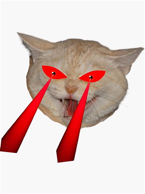 "Laser Eye Cat" Sticker for Sale by Sam-TDesigns | Redbubble