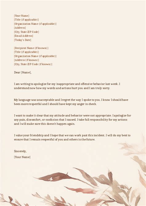 Apology Letter For Rude Behavior - Infoupdate.org