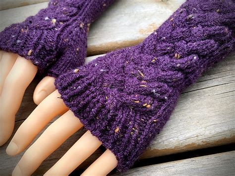 Knitting Pattern Cable Fingerless Gloves or Mitts Instant | Etsy