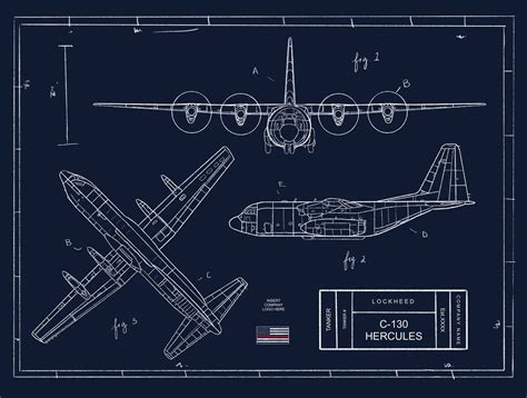 Customizable C-130 Hercules Blueprint Illustration - Etsy