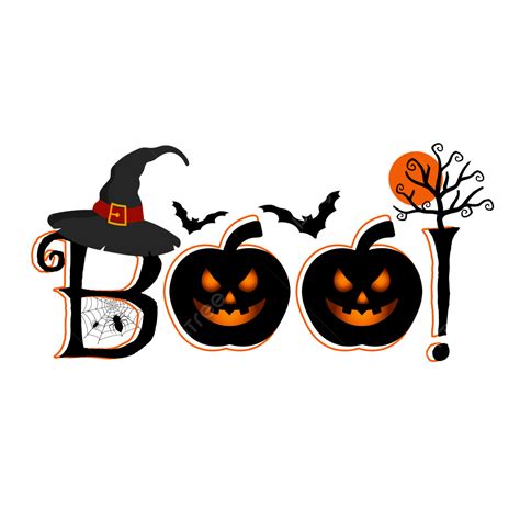 Boo Tipografi Kreatif Halloween Labu Dan Kelelawar, Boo, Halloween ...