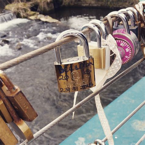 Our Love Lock on Bakewell Bridge and thrown key - MakeLoveLocks.com