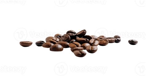 Brown Roasted Coffee Beans Piles, Closeup on Transparent Background. . 24042168 PNG