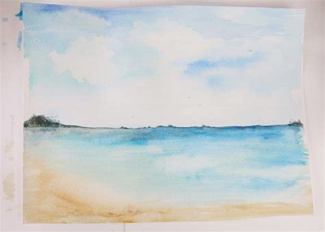 Painting a Watercolor Beach Scene