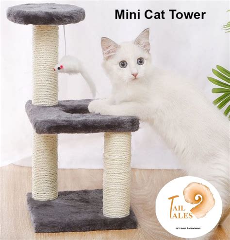 Cat Tree Toy, Cats Scratching Posts with Multi-Platform Kitten Tower and Dangling mouse on Carousell