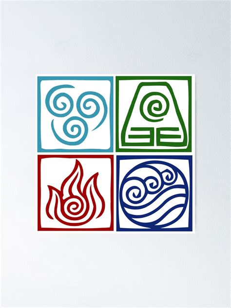 "Bending Symbols Avatar: The Last Airbender" Poster for Sale by Isabella015 | Redbubble