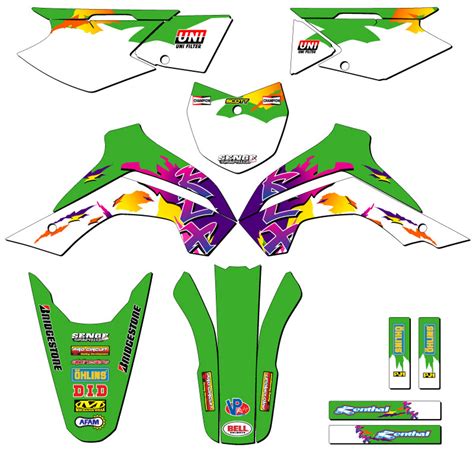 Kawasaki KLX 140G Dirt Bike Graphics Kit - THROWBACK | SENGE GRAPHICS INC