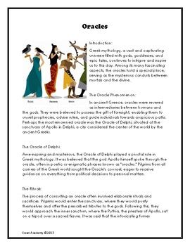 Oracles Greek Mythology by Swan Academy | TPT