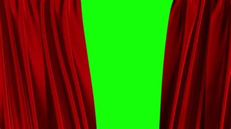 Red Curtains Opening. Green Screen. 4K. | Stock Video | Pond5