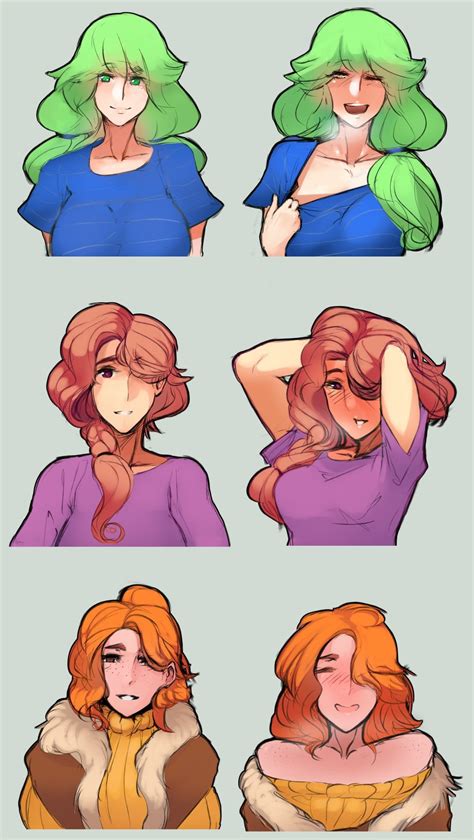 Caroline, Jodi, and Robin getting a little flirty (Scas) : r/StardewValley