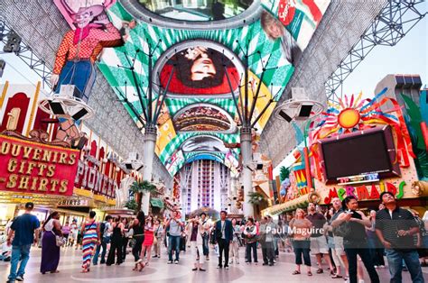 Stock photo - Fremont Street Experience and Pioneer Cowboy Las Vegas - Paul Maguire