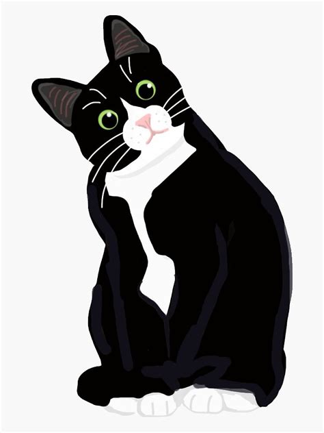 Tuxedo Cat Sticker by Violet jj designs in 2021 | Tuxedo cat art, Cat ...