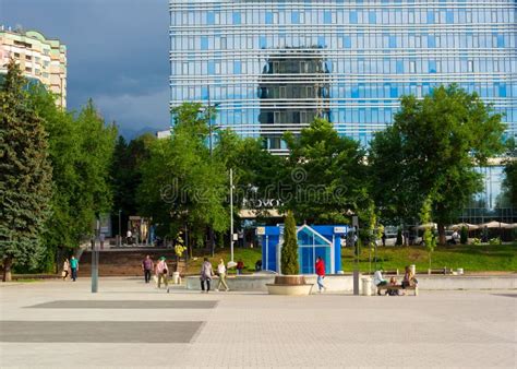 Almaty city center streets editorial stock photo. Image of church ...