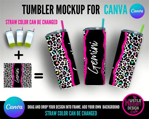 Canva Tumbler Mockup Drag and Drop Sublimation Tumbler Mock - Etsy