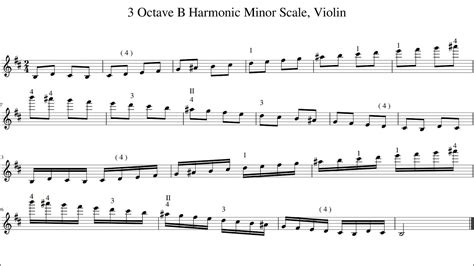 3 Octave B Harmonic Minor Scale, Violin - YouTube