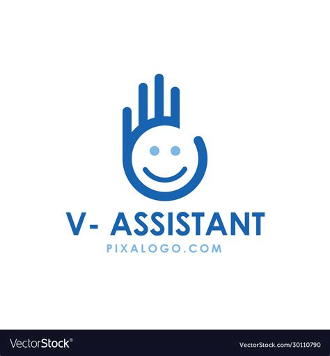 Virtual assistant logo Royalty Free Vector Image