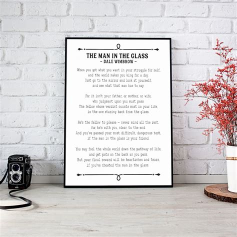 The Man in the Glass, Poem Print, Guy in the Glass, Dale Wimbrow, Poetry Lover Gift, Poem Wall ...