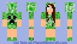 Creeper hoodie girl Minecraft Skin