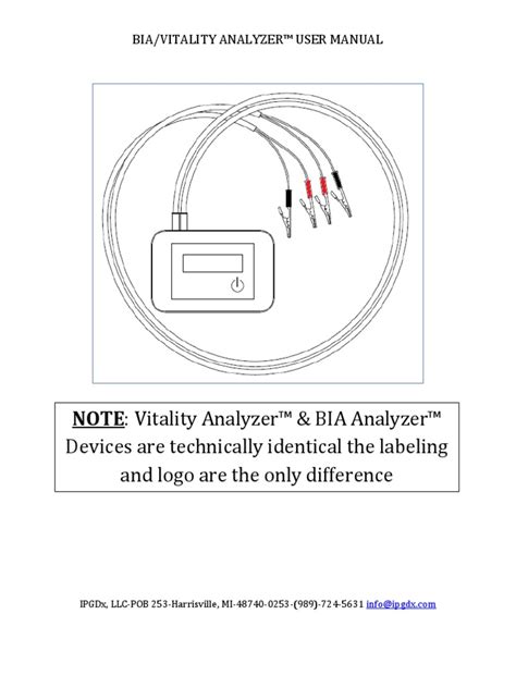 BIA Analyzer User Manual | PDF | Electrical Impedance | Electricity