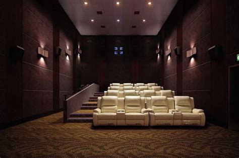 Cream Leather Theater Sofa Seating - Theater Recliner Sofa