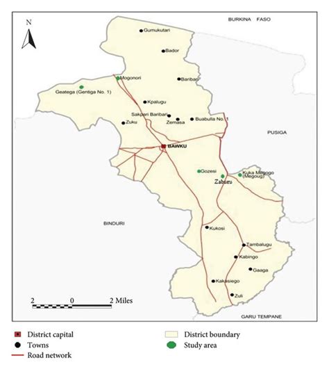 Map of Bawku Municipality showing the study communities (source: Bawku ...