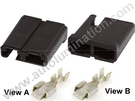 Female Connector Kit Plug Socket 2Pin 02977647 Packard Delphi Aptiv 56 Series black GM Chevrolet ...