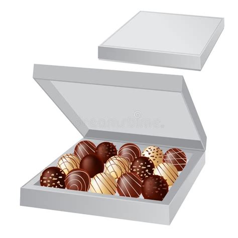 Open box with chocolates stock illustration. Illustration of love - 70013880