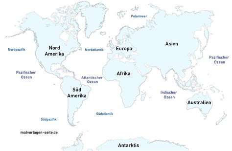 Kontinente Und Ozeane Karte