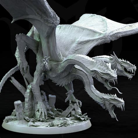 Draco Hydra Miniature DND Pathfinder Tabletop RPG - Etsy