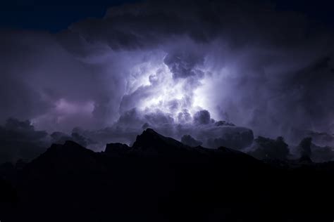 landscape, mountains, night, nature, photography, lightning, storm, hills, atmosphere, thunder ...