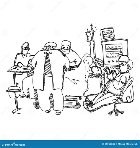 The Anesthesiologist In The Operating Room Makes Anesthesia Cartoon ...