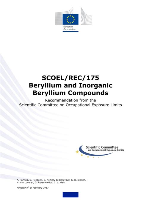 (PDF) SCOEL/REC/175 Beryllium and Inorganic Beryllium Compounds ...