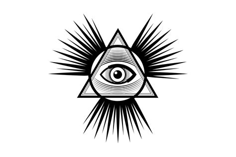 Sacred Masonic symbol. All Seeing eye, the third eye, The Eye of Providence, inside triangle ...